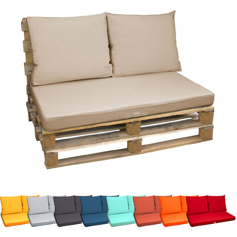 Kit de coussins pour palette déhoussables - Beige - Linxor