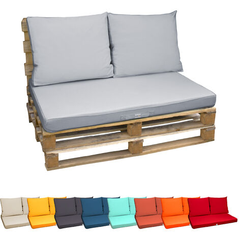Linxor – Kit de coussins déhoussables pour palette – 120x80x10 cm – Tissu oxford 100% polyester – Certifié OEKO-TEX® – Lavable en machine