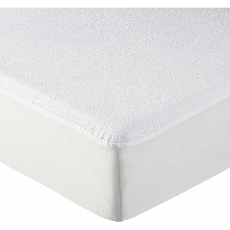 Alèse, protège matelas imperméable et respirant - Coton et TPU - 90 x 190 cm - Blanc - Monsieur Bébé (1/5)