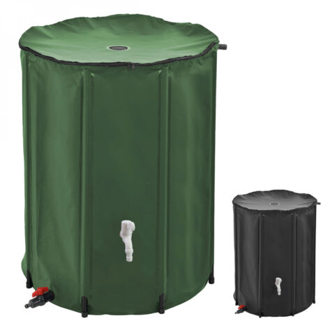 Linxor – Récupérateur d'eau de pluie pliable 500 L – Matériaux ABS et PVC résistant – Couleur verte – Installation sur surface stable