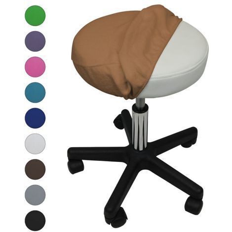Drap housse de protection en éponge pour tabouret rond - Marron clair - Vivezen