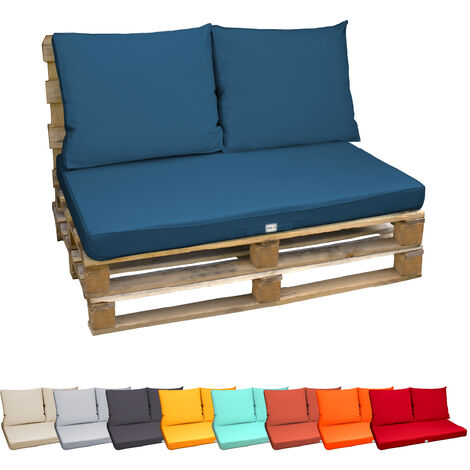 Linxor – Kit de coussins déhoussables pour palette – Tissu oxford 100% polyester – Dimensions assise 120x80x10cm – Housses lavables en machine