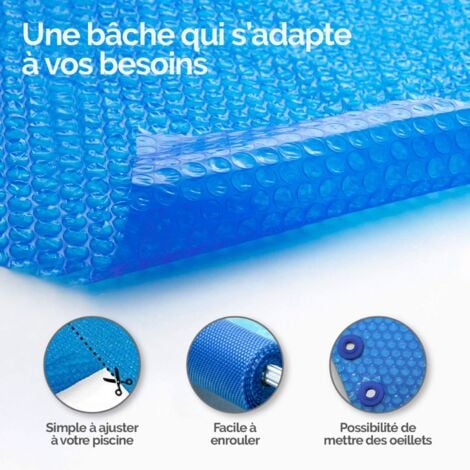 Bâche à bulles 4 m x 3 m pour piscine - 300 microns - Bleu - Linxor