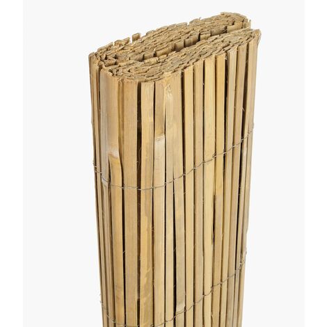Linxor – Canisse en bambou refendu 1.50 x 5 m – Brise vue occultant 60% – Maillage fil de fer galvanisé – Pour jardins et balcons