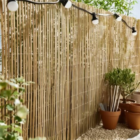 Canisse, brise vue occultant en bambou refendu - 2 x 5 m - Linxor