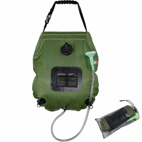 Linxor – Sac de douche solaire 20 L – Polycarbonate résistant – Pliable et léger 400 g – Temps de chauffe rapide jusqu'à 45° C