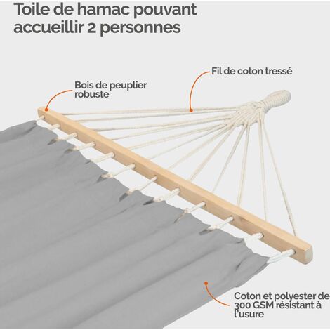 Linxor Chaise Hamac Suspendue Avec Système D'Attaches - Confort Cocooning Plusieurs Coloris