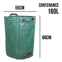 Lot de 3 sacs de déchets 160L en PP 150g/m² autoportants - Linxor - Vert