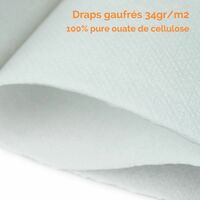Drap d'examen blanc 70cm x 42m - 34g/m2 double épaisseur aspect gaufré 100% pure ouate - Vivezen - Blanc