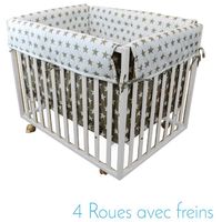 Parc Bebe Evolutif 4 Cotes En Bois Tour De Parc Blanc Monsieur Bebe