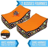 Transat Pouf Bebe Avec 2 Poches De Rangement Poignee De Transport Et 2 Assises Funky Monsieur