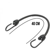 Lot de 10 tendeurs sandows élastiques avec 2 crochets - 40 cm - Noir - Linxor