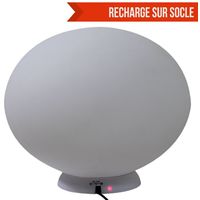 Flatball, lampe led flottante 35cm x 35cm x 24cm rechargeable + Télécommande - Linxor - Blanc