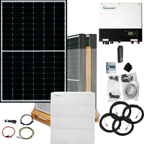 7000 Watt Hybrid Solaranlage, Komplettset dreiphasig mit 7,68 kWh Lithiumspeicher, Astronergy