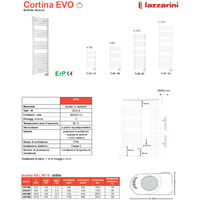 Lazzarini - Sèche-serviettes électrique Cortina-EVO – 300 W – blanc - (code 388166)