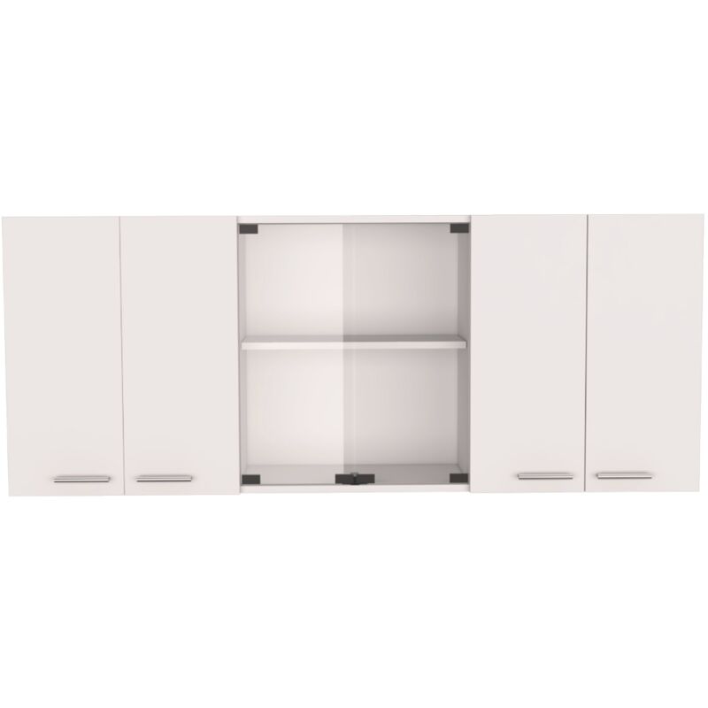 Mueble Alto De Cocina Con Cristal Castella - Blanco