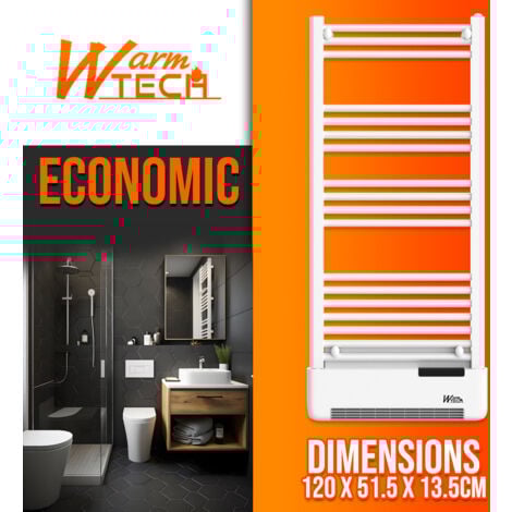 Radiateur sèche serviettes avec fluide 750W + soufflerie 1000W - Warm Tech