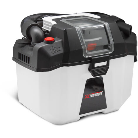 Aspirateur eau et poussières rechargeable 20V – Cuve 10L – Moteur à induction – Aspiration 15Kpa – Fonction soufflerie 13L/sec – X-Performer