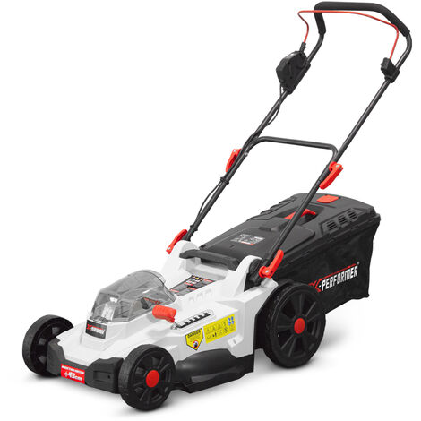 Tondeuse à batterie 40V max 43 cm – Moteur à induction – Hauteur de coupe réglable 25-75 mm – Fonction mulching – Bac 35L – X-Performer