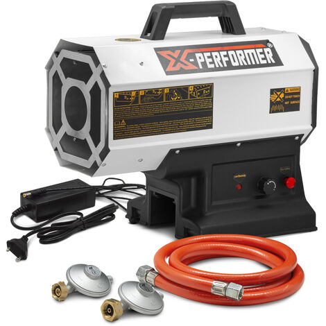 Canon à chaleur au gaz 9 à 20KW – Autonome sur batterie 20V ou secteur 230V – Débit d'air 500 m³/h – Protection contre surchauffe – X-Performer