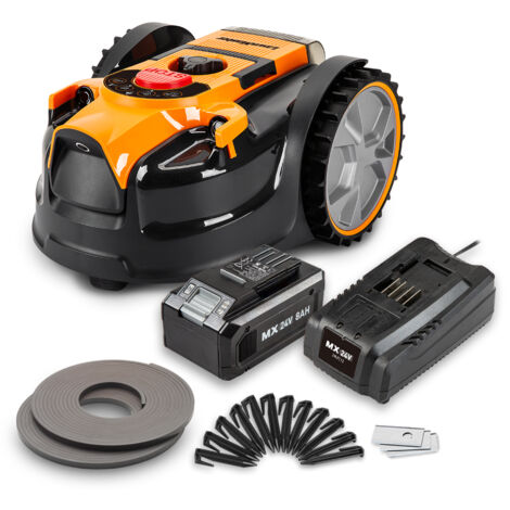 Lawnmaster – Robot tondeuse autonome 24V – 8Ah sans fil – Surface de tonte 500m² – Pente max 35% – Largeur de coupe 15.5cm