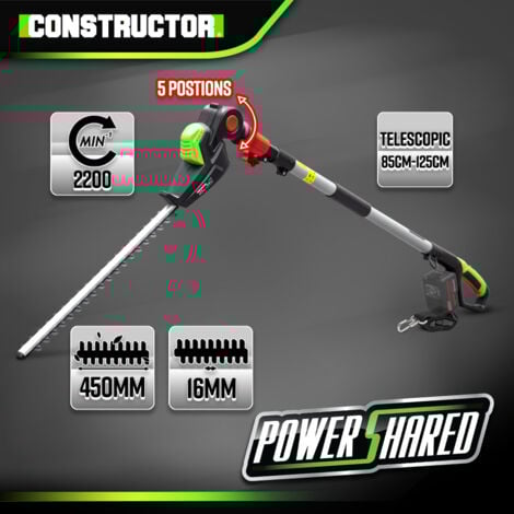 Taille haies sur perche 20V max sans batterie - Lame 51cm - Constructor