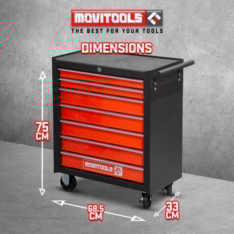 Servante d atelier métallique 7 tiroirs - Movitools