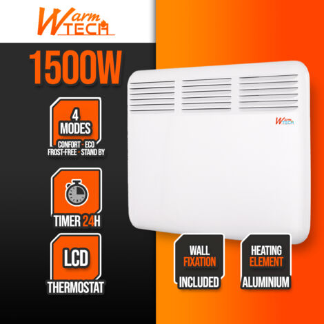 Chauffage électrique mural 1500W - 64.5x43x6.5cm - Warmtech