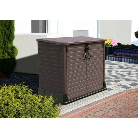 Duramax - Arcón cubre cubos exterior - 850 L - PVC - color marrón - 