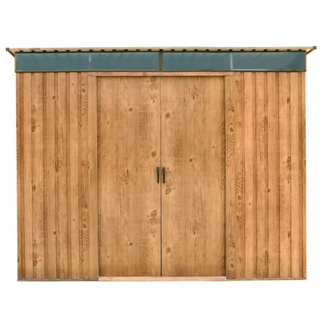 Duramax - caseta jardín - TOP SHED PENTROOF 8X6 - Metal - color imitación madera