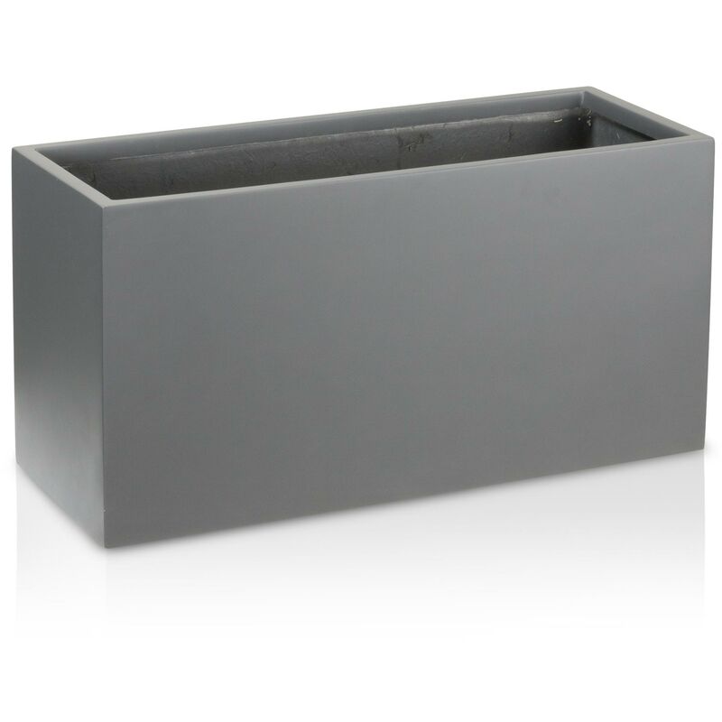 grau matt Farbe: Fiberglas 80x30x40 Blumenkübel, VISIO (L/B/H), cm Pflanztrog 40