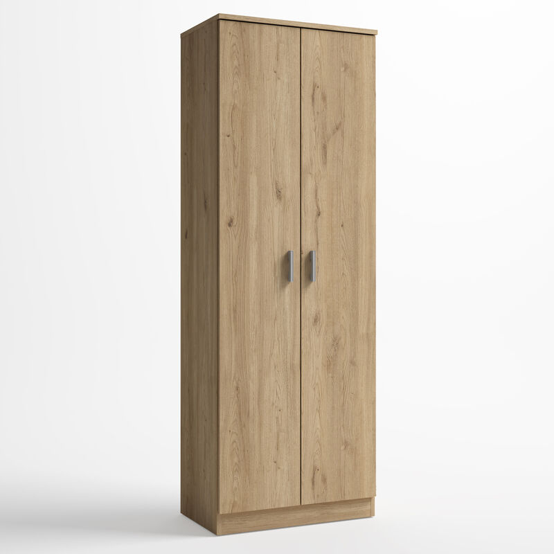 Mueble Zapatero Bilbao Alto 2 Puertas Color Madera, Mueble Auxiliar, 60 cm x 35 cm x 170 cm