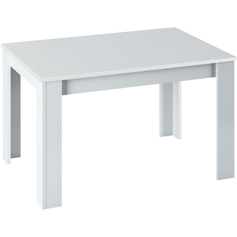 Mesa Extensible Fani Color Blanco, Mesa Comedor, 140/190 (Ancho) 90 (Profundo) 78 (Altura) cm