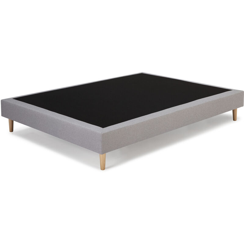 Base Tapizada Dylan 90x190 cm color gris claro somier montado 30
