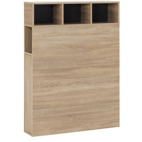 Cabecero de Cama Zeus 95 cm con almacenaje Roble, 2 Puertas 9 Huecos