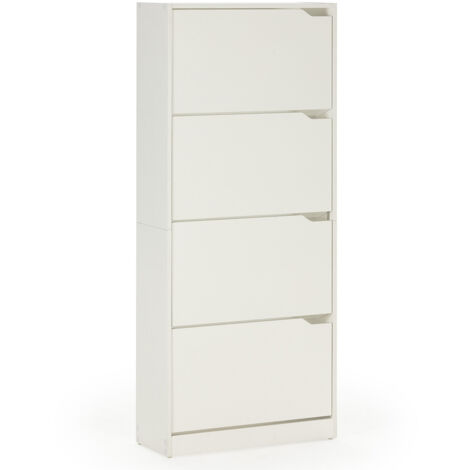 Mueble Zapatero Ángel 4 Puertas Color Blanco, para 24 Pares