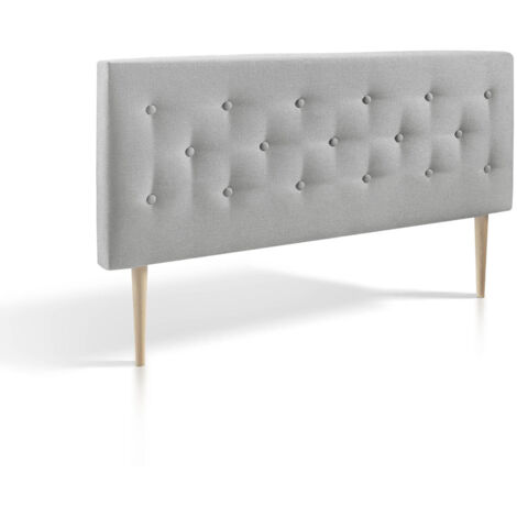 Cabecero Tapizado ZEUS 140 X 100 X 8 Cm . Capitone En Tela Gris