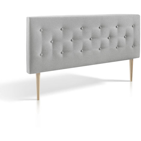 Cabecero Tapizado ZEUS 160 X 100 X 8 Cm. Capitone En Tela Gris