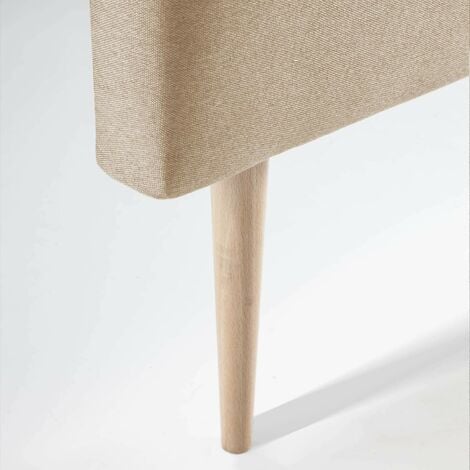 Cabecero Tapizado ZEUS 140x100. Capitone En Tela Beige Tostado. Para Cama De 135. Grosor De 8 Cm
