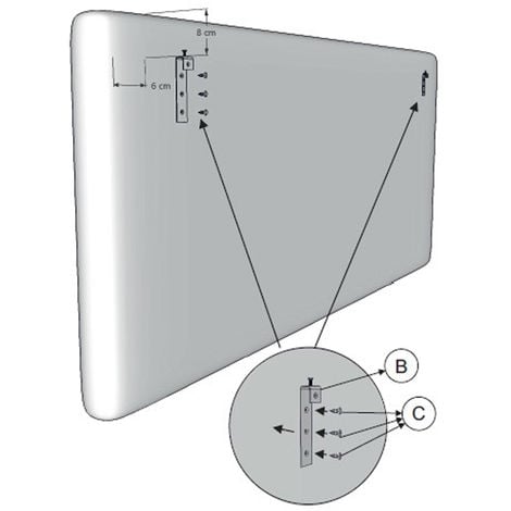 Cabecero De Cama Tapizado BRUNO 150x115 Blanco