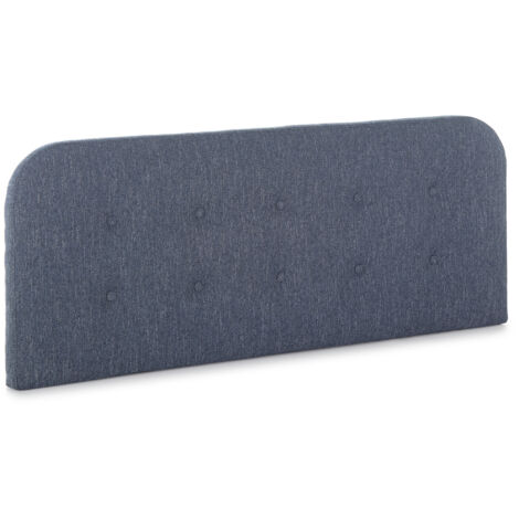 Cabecero tapizado SANTORINI 140x60 cm Color Azul. Acolchado con Espuma. para Cama 135 cm. Botones en capitoné. 8 cm de Grosor. Incluye herrajes para Colgar (1/5)