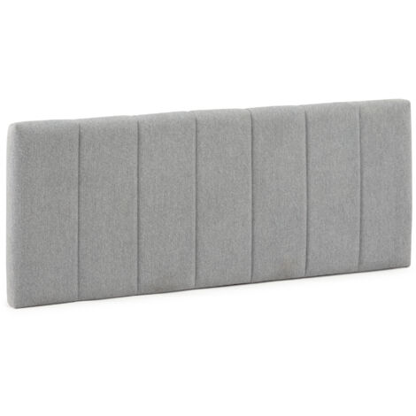 Cabecero tapizado MALMO 140x60 cm Color Gris. para Cama 135. Acolchado con Espuma. Bordado Vertical. 8 cm de Grosor. Incluye herrajes para Colgar