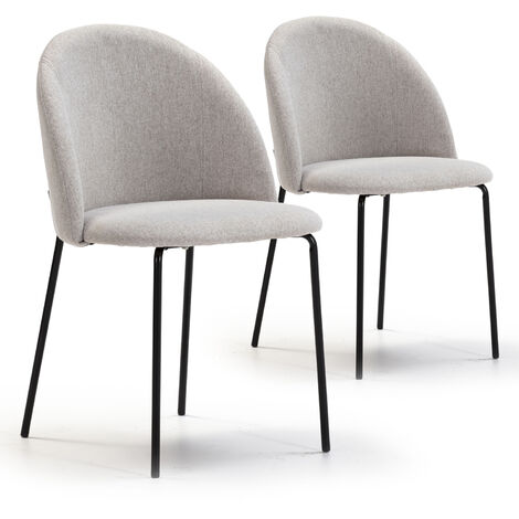 Set de 2 sillas Comedor Kenia tapizadas Beige, certificada por la SGS, 43 x 47 x 78,5 cm (1/5)
