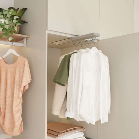 Emuca Porte-vêtements Extractible 800mm - Porte-cintres Coulissant Pour Armoire