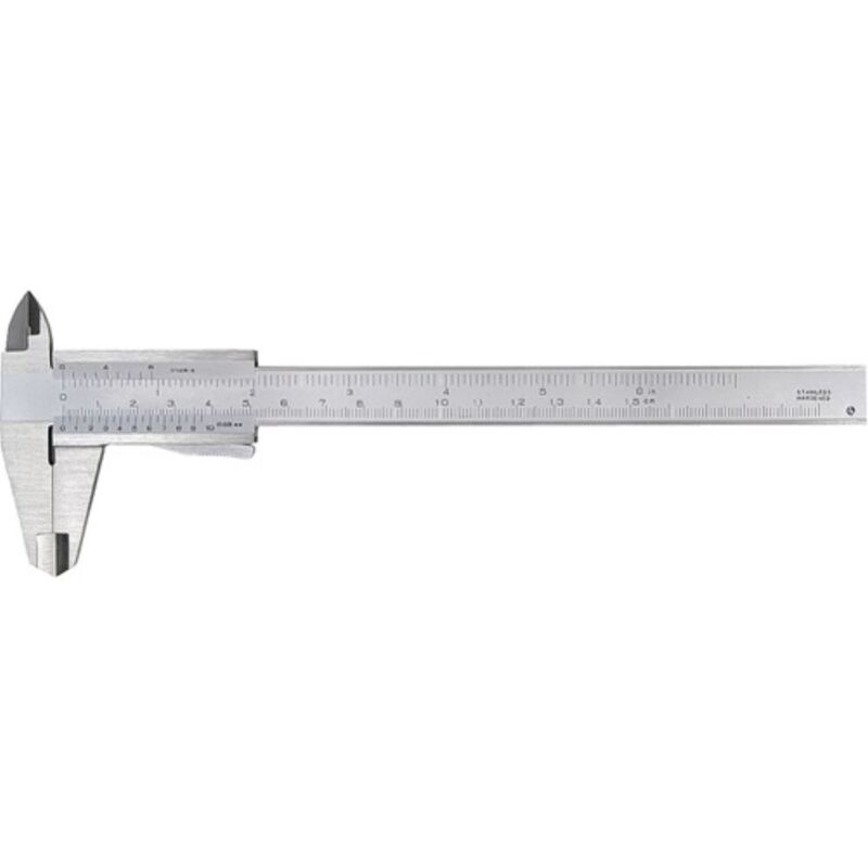 MIB Calibro A Corsoio 150 Mm DIN 862 – Acciaio Inox Con Lettura Antiriflesso E Tabella Filettatura