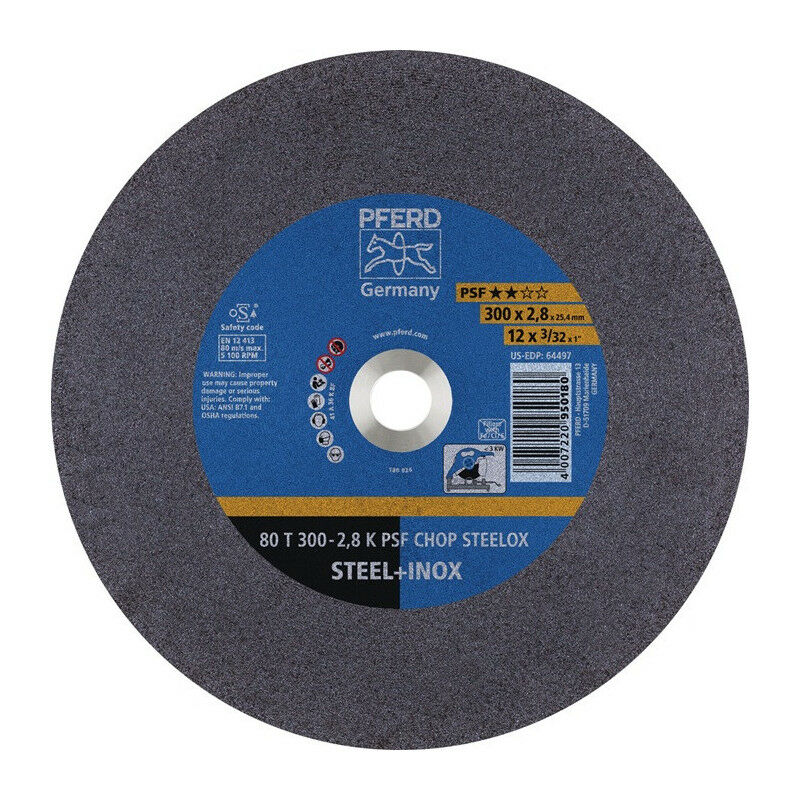 Disco Da Taglio Psf Bragolare Steelox D300X2.8 Mm Acciaio Dritto /  Perforazione In Acciaio Inossidabile 25