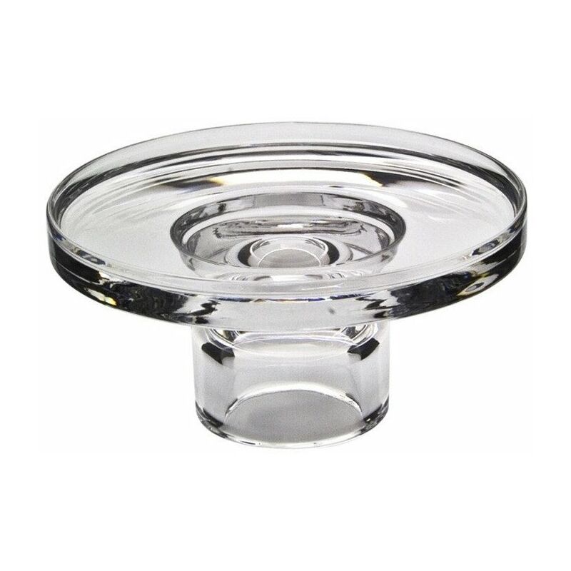 MAGICLULU Portasapone Rotondo In Vetro Trasparente - Base Antiscivolo - Diametro 11 Cm - Per Bagno E Cucina