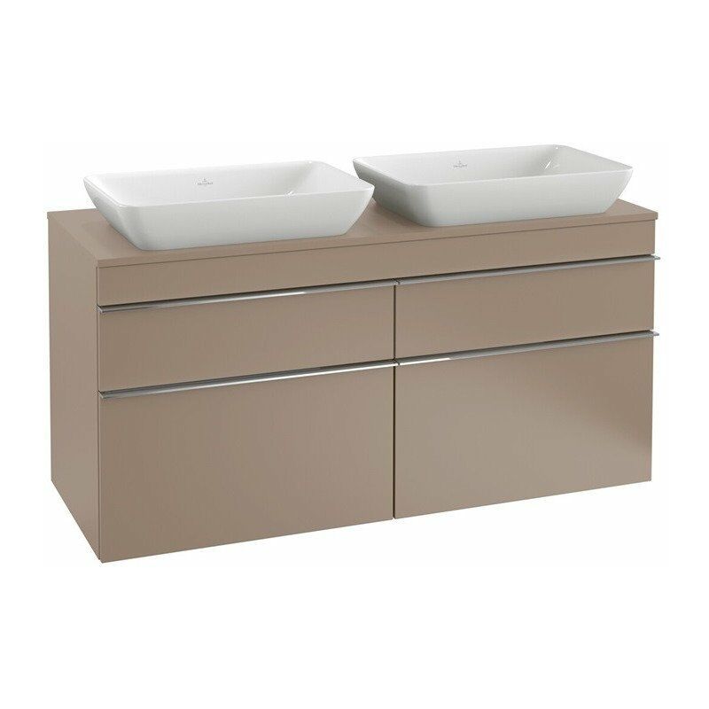 Mobile lavabo, 1257 x 606 x 502 mm, modello sospeso, In legno, per 2  lavelli Rovere