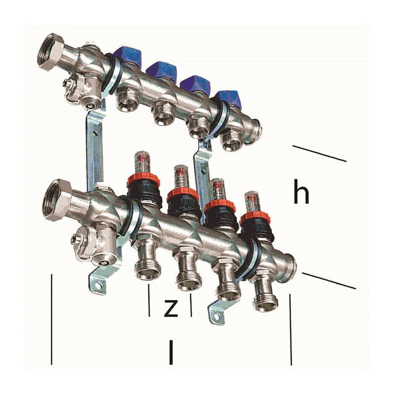 Distributore di riscaldamento Eurokonus 8 loop 490x200x50mm