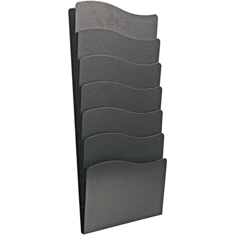 Porte-brochures H560xL240xPmm nombre de compartiments 7 DIN A4 métal argent